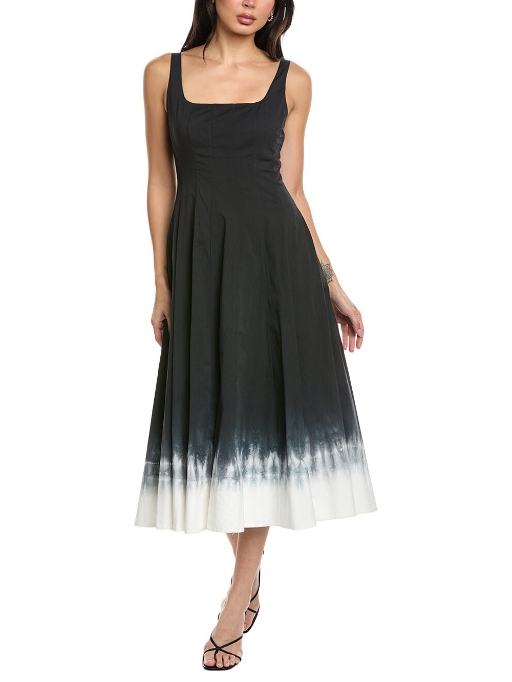 Staud Wells Dip Dye Stretch Cotton Dress